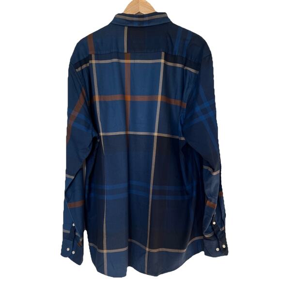 Barbour Dunoon Shirt Mens XL Blue Tartan Plaid Tailored Fit Button Down Cotton - Picture 2 of 10